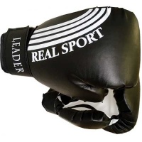 Перчатки боксерские LEADER 10 унций, черный